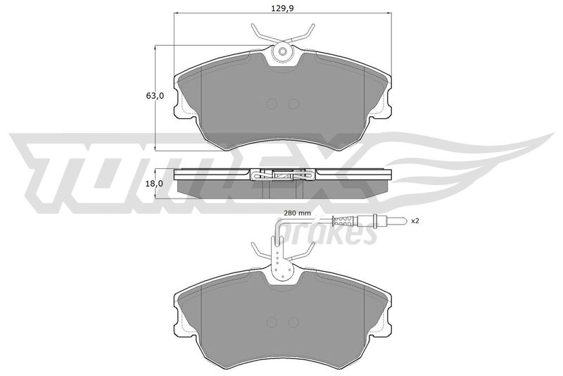 Stabdžių trinkelių rinkinys, diskinis stabdys TOMEX Brakes TX 13-47