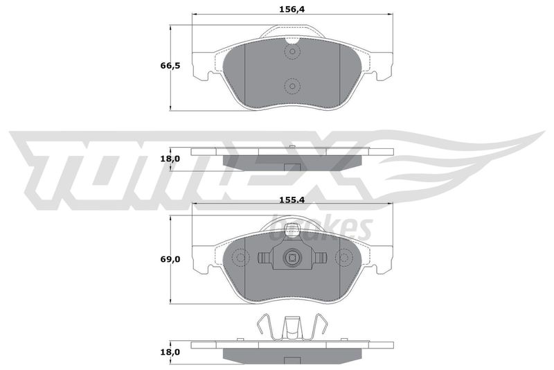 Stabdžių trinkelių rinkinys, diskinis stabdys TOMEX Brakes TX 13-51