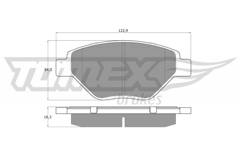 Комплект гальмівних накладок, дискове гальмо TOMEX Brakes TX 13-53