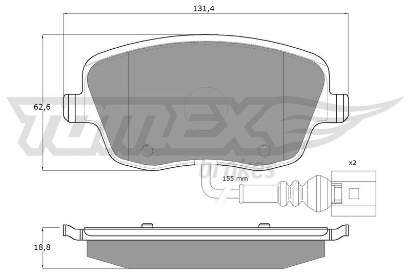 Комплект гальмівних накладок, дискове гальмо TOMEX Brakes TX 13-591