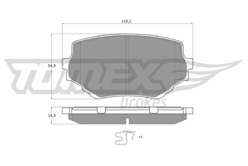 Stabdžių trinkelių rinkinys, diskinis stabdys TOMEX Brakes TX 13-60