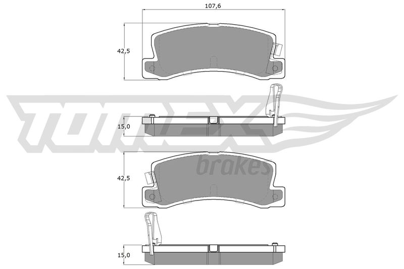 Stabdžių trinkelių rinkinys, diskinis stabdys TOMEX Brakes TX 13-66