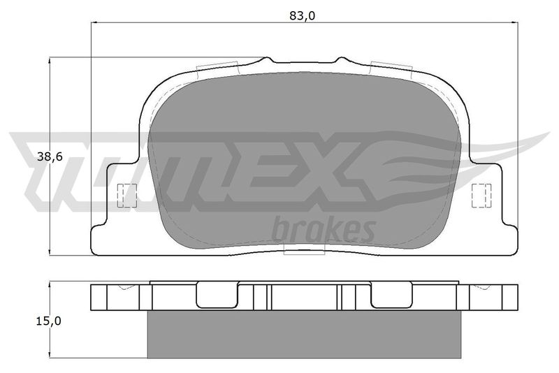 Комплект гальмівних накладок, дискове гальмо TOMEX Brakes TX 13-71