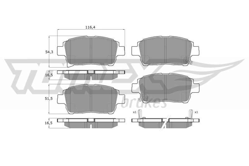 Brake Pad Set, disc brake TOMEX Brakes TX 13-76