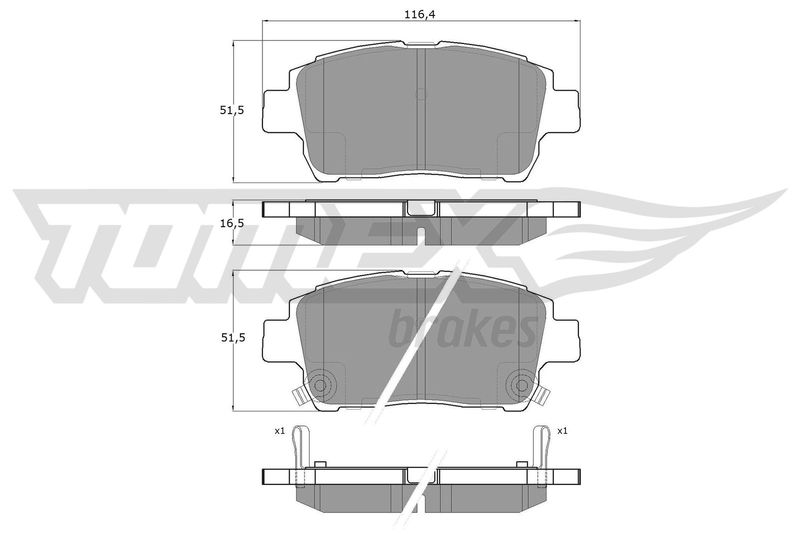 Brake Pad Set, disc brake TOMEX Brakes TX 13-88