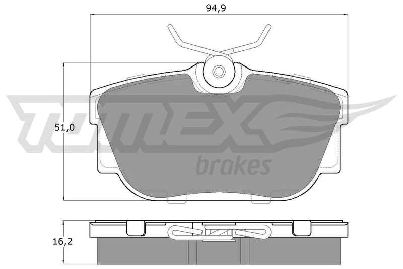 Stabdžių trinkelių rinkinys, diskinis stabdys TOMEX Brakes TX 13-90