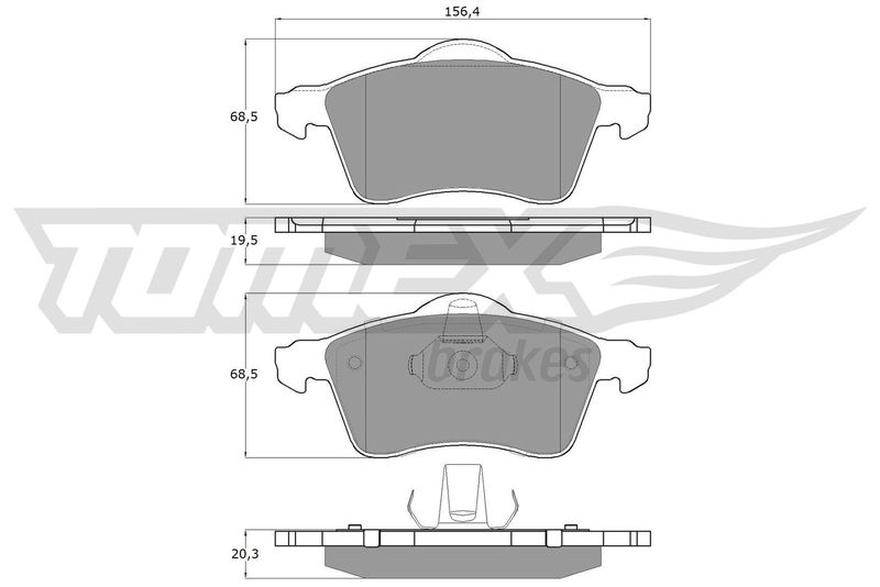 Stabdžių trinkelių rinkinys, diskinis stabdys TOMEX Brakes TX 13-91