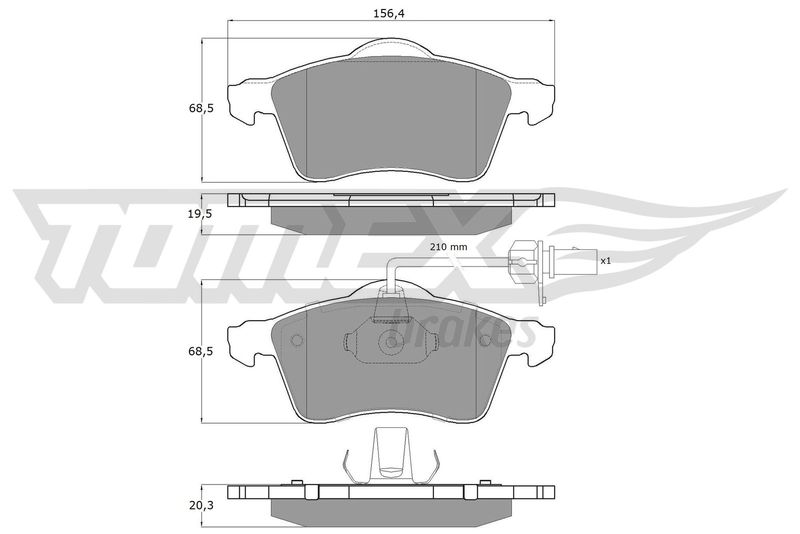 Stabdžių trinkelių rinkinys, diskinis stabdys TOMEX Brakes TX 13-911