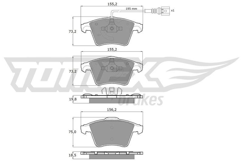 Brake Pad Set, disc brake TOMEX Brakes TX 13-93