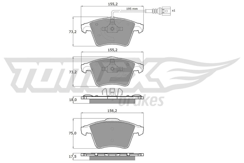 Stabdžių trinkelių rinkinys, diskinis stabdys TOMEX Brakes TX 13-931