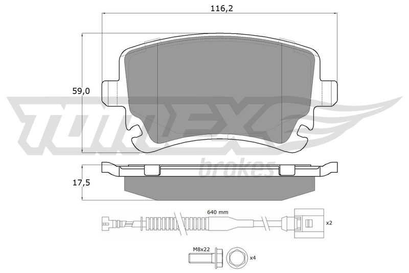 Brake Pad Set, disc brake TOMEX Brakes TX 13-962