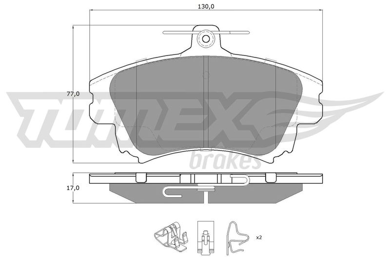 Stabdžių trinkelių rinkinys, diskinis stabdys TOMEX Brakes TX 14-03