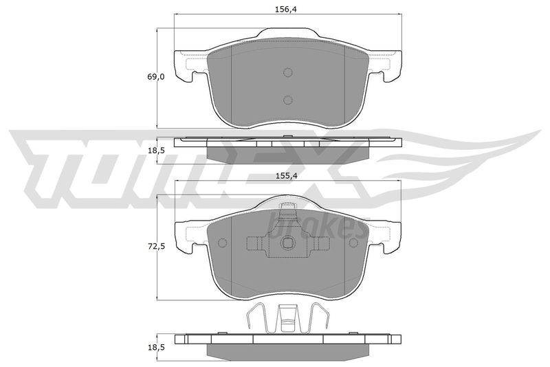 Stabdžių trinkelių rinkinys, diskinis stabdys TOMEX Brakes TX 14-04