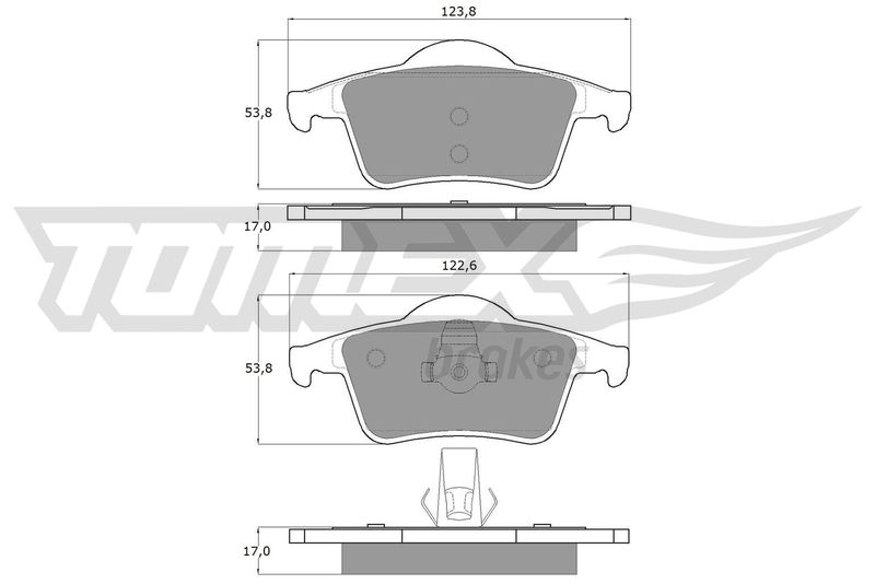 Stabdžių trinkelių rinkinys, diskinis stabdys TOMEX Brakes TX 14-05