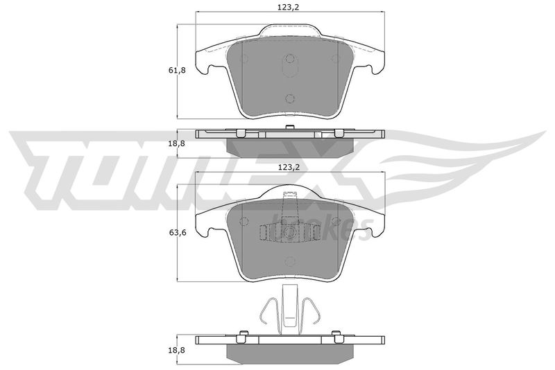 Stabdžių trinkelių rinkinys, diskinis stabdys TOMEX Brakes TX 14-07