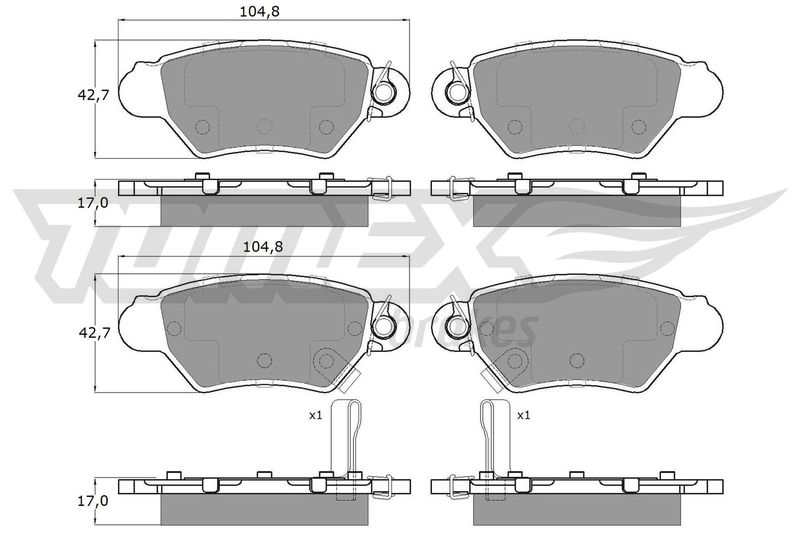 Brake Pad Set, disc brake TOMEX Brakes TX 14-12