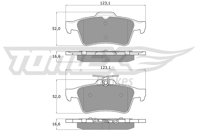 Stabdžių trinkelių rinkinys, diskinis stabdys TOMEX Brakes TX 14-28