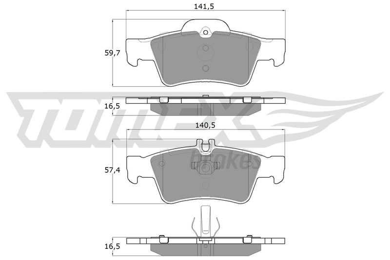 Stabdžių trinkelių rinkinys, diskinis stabdys TOMEX Brakes TX 14-30