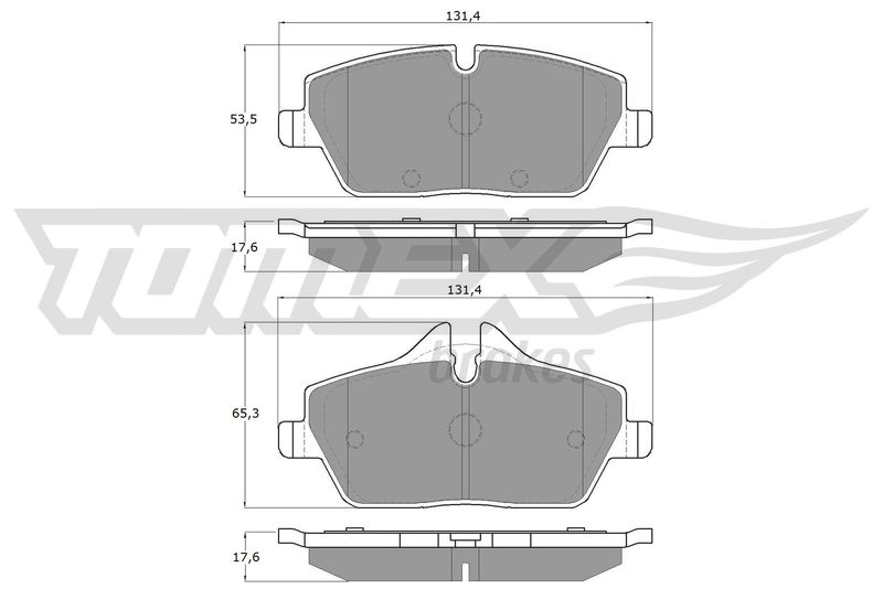 Stabdžių trinkelių rinkinys, diskinis stabdys TOMEX Brakes TX 14-33