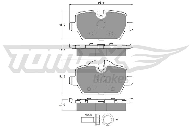 Brake Pad Set, disc brake TOMEX Brakes TX 14-34