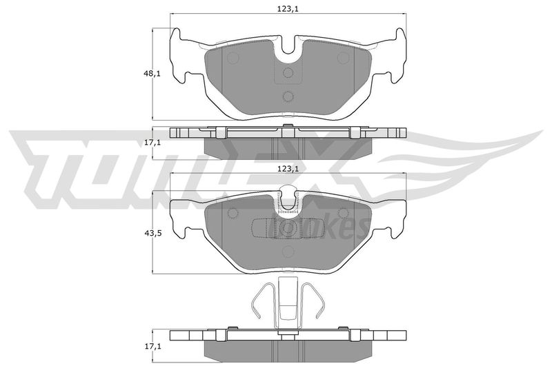 Stabdžių trinkelių rinkinys, diskinis stabdys TOMEX Brakes TX 14-36