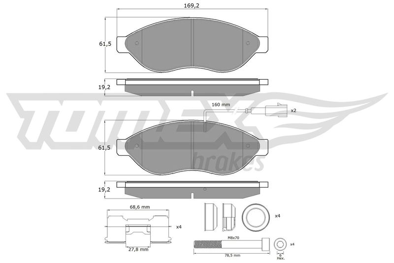 Brake Pad Set, disc brake TOMEX Brakes TX 14-39