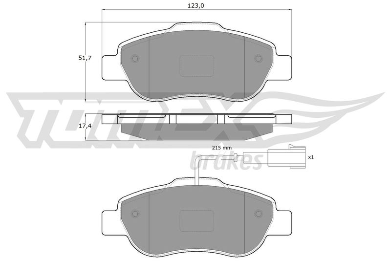 Brake Pad Set, disc brake TOMEX Brakes TX 14-42