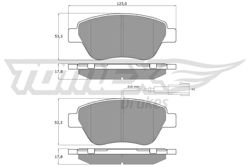 Stabdžių trinkelių rinkinys, diskinis stabdys TOMEX Brakes TX 14-44