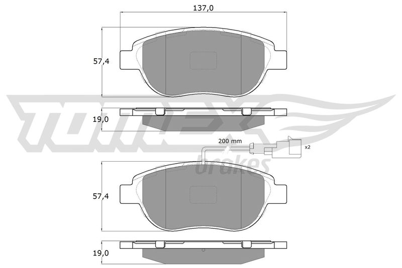 Brake Pad Set, disc brake TOMEX Brakes TX 14-45