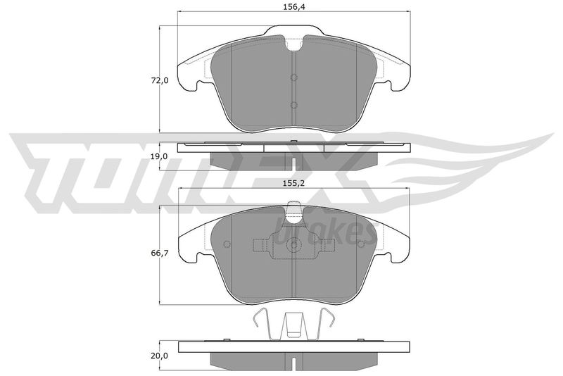 Stabdžių trinkelių rinkinys, diskinis stabdys TOMEX Brakes TX 14-47