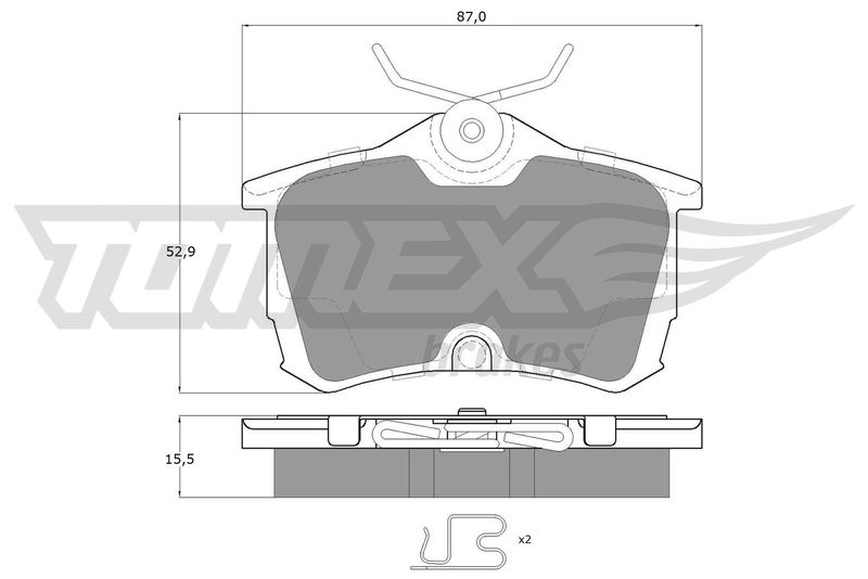 Stabdžių trinkelių rinkinys, diskinis stabdys TOMEX Brakes TX 14-51