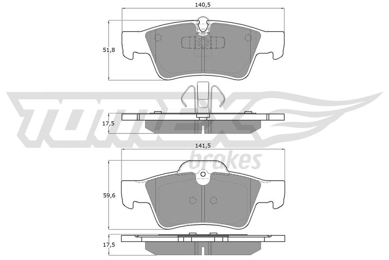 Stabdžių trinkelių rinkinys, diskinis stabdys TOMEX Brakes TX 14-58