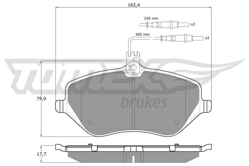 Stabdžių trinkelių rinkinys, diskinis stabdys TOMEX Brakes TX 14-68