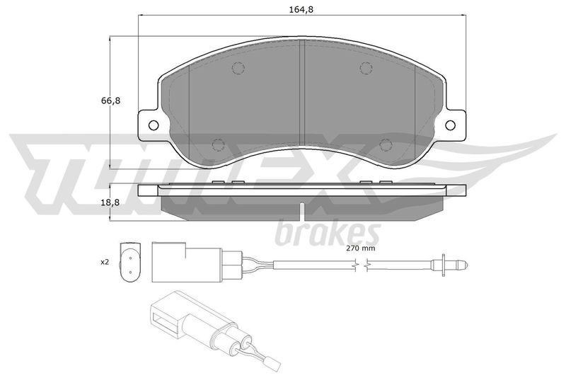 Комплект гальмівних накладок, дискове гальмо TOMEX Brakes TX 14-77