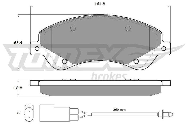 Комплект гальмівних накладок, дискове гальмо TOMEX Brakes TX 14-79