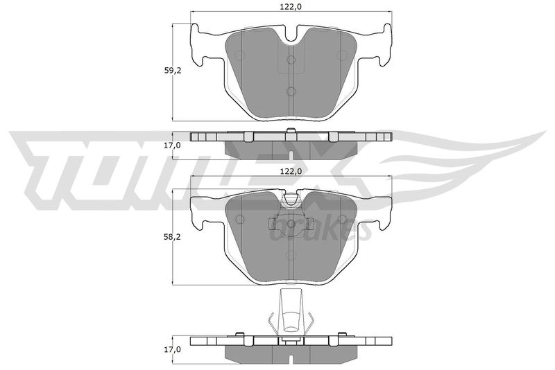 Stabdžių trinkelių rinkinys, diskinis stabdys TOMEX Brakes TX 14-81