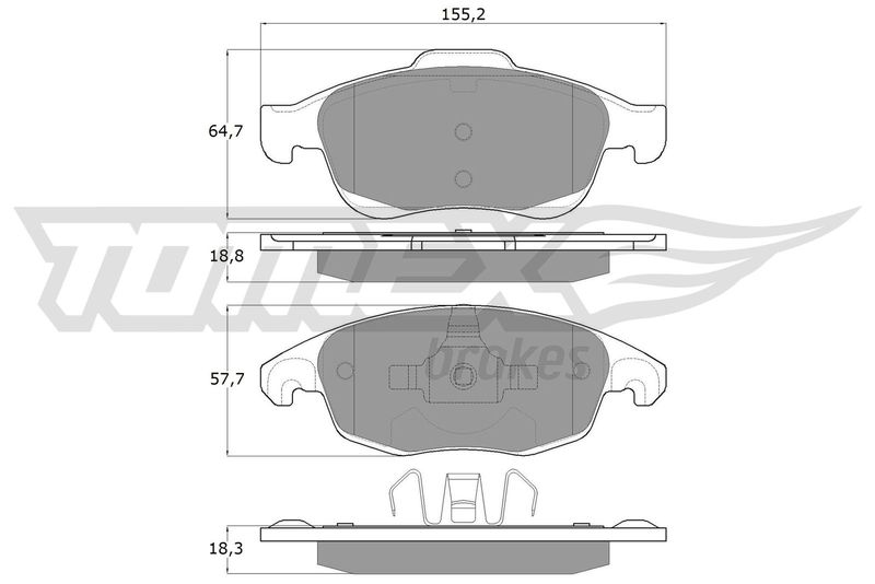 Brake Pad Set, disc brake TOMEX Brakes TX 14-84