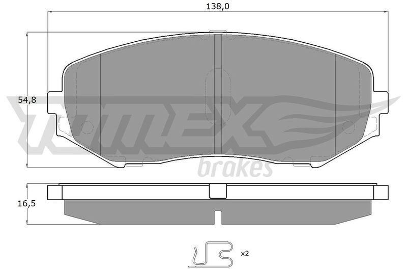 Комплект гальмівних накладок, дискове гальмо TOMEX Brakes TX 14-92