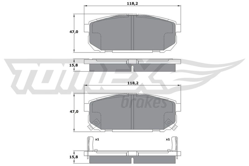 Brake Pad Set, disc brake TOMEX Brakes TX 14-95