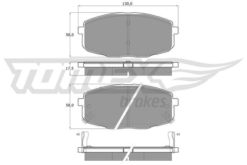 Stabdžių trinkelių rinkinys, diskinis stabdys TOMEX Brakes TX 14-99