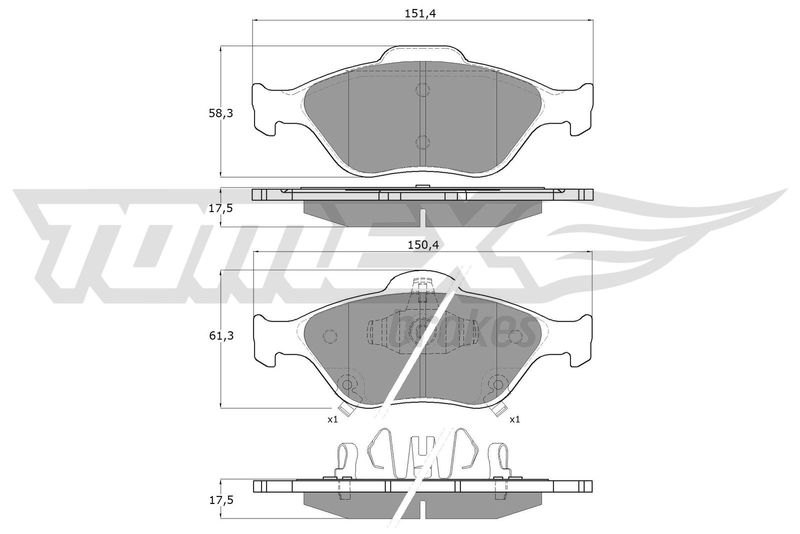 Brake Pad Set, disc brake TOMEX Brakes TX 15-00