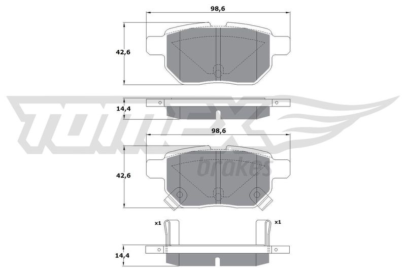 Brake Pad Set, disc brake TOMEX Brakes TX 15-01