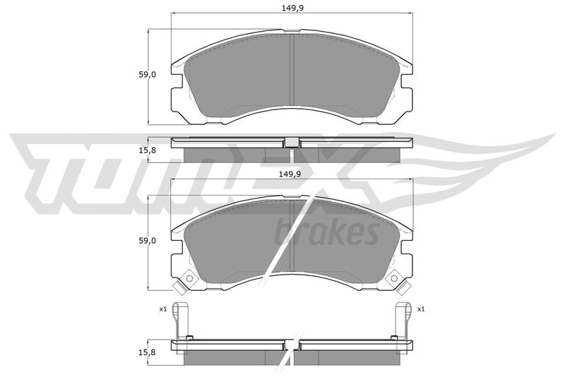 Stabdžių trinkelių rinkinys, diskinis stabdys TOMEX Brakes TX 15-03