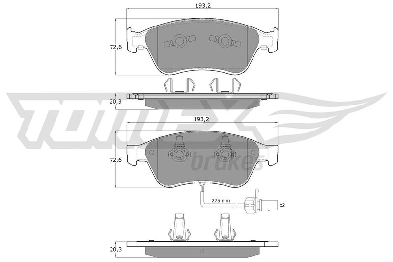 Stabdžių trinkelių rinkinys, diskinis stabdys TOMEX Brakes TX 15-10