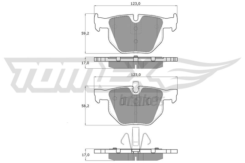 Stabdžių trinkelių rinkinys, diskinis stabdys TOMEX Brakes TX 15-14