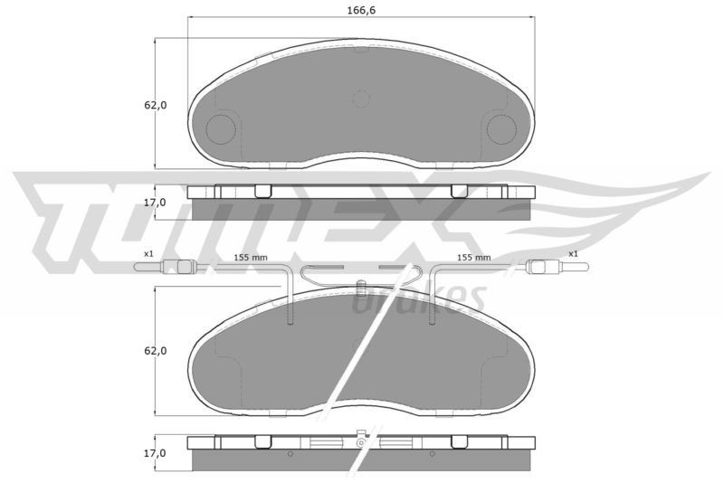 Brake Pad Set, disc brake TOMEX Brakes TX 15-18