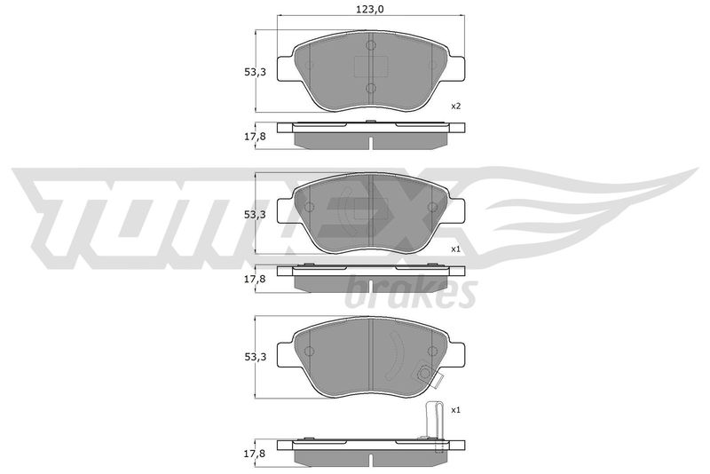 Stabdžių trinkelių rinkinys, diskinis stabdys TOMEX Brakes TX 15-20