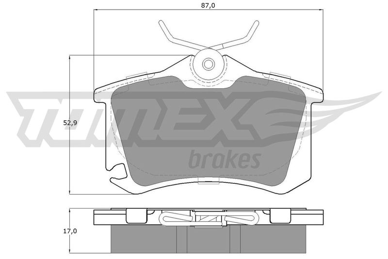 Stabdžių trinkelių rinkinys, diskinis stabdys TOMEX Brakes TX 15-22