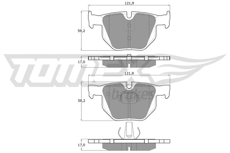 Stabdžių trinkelių rinkinys, diskinis stabdys TOMEX Brakes TX 15-24