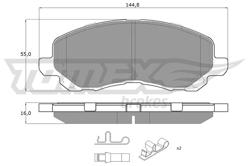 Stabdžių trinkelių rinkinys, diskinis stabdys TOMEX Brakes TX 15-27